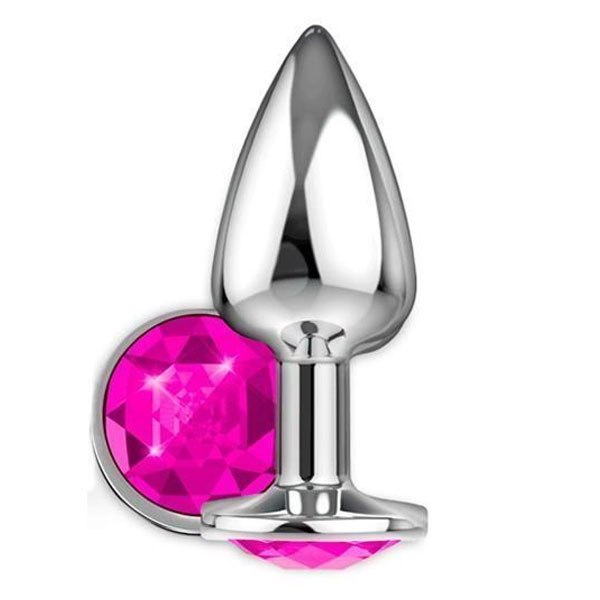 Plug Anal Diamond 7 x 2,8 Cm Metalizado Delicious Rosa