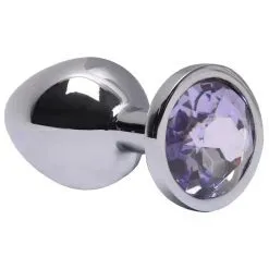 Plug Anal Médio 8,2 x 3,4 Cm Metalizado Lilás