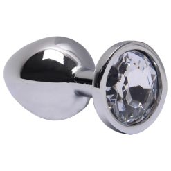 Plug Anal Médio 8,2 x 3,4 Cm Metalizado Transparente